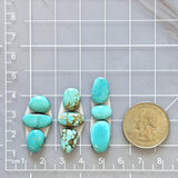 Small Sky Blue Mixed Mixed Turquoise, Set of 9 Dimensions