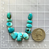 Small Sky Blue Mixed Lone Mountain Turquoise, Set of 11 Dimensions