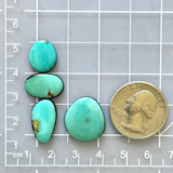 Small Sky Blue Mixed Kingman Turquoise, Set of 4 Dimensions