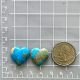 Medium Sky Blue Heart Ithaca Peak Turquoise, Set of 2 Dimensions
