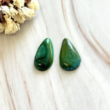Medium Deep Green Teardrop Crescent Lake Variscite, Set of 2 Background