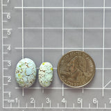 Medium Faint Blue Oval Sand Hill Turquoise, Set of 2 Dimensions