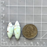 Small Faint Blue Freeform Sand Hill Turquoise, Set of 2 Dimensions