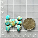Small Sky Blue Mixed Number 8 Turquoise, Set of 7 Dimensions