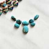 Small Sky Blue Mixed Fox Turquoise, Set of 8 Background
