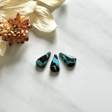Small Ocean Blue Teardrop Blue Moon Turquoise, Set of 3 Background