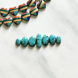Small Sky Blue Mixed Sonora Turquoise, Set of 7 Background
