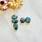 Small Deep Blue Freeform Morenci Turquoise, Set of 5 Background
