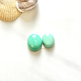 Small Mint Green Oval Lucid Variscite, Set of 2 Background