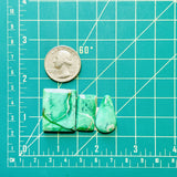 Large Sea Green Mixed Crescent Lake Variscite, Set of 3 Dimensions