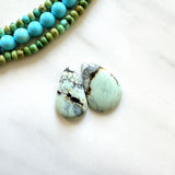 Medium Mint Green Teardrop Crescent Lake Variscite, Set of 2 Background