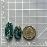 Large Ocean Blue Oval Ithaca Peak Turquoise, Set of 2 Dimensions