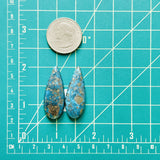 Large Ocean Blue Teardrop Ithaca Peak Turquoise, Set of 2 Dimensions