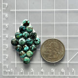 Small Ocean Blue Round Yungai Turquoise, Set of 16 Dimensions