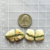 Medium Deep Green Mixed Royston Turquoise, Set of 4 Dimensions