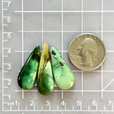 Small Sea Green Teardrop Crescent Lake Variscite, Set of 3 Dimensions