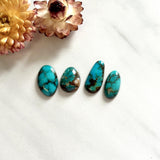 Small Ocean Blue Mixed Tyrone Turquoise, Set of 4 Background