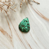 Large Deep Green Teardrop Yungai Turquoise Background
