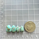 Small Sky Blue Mixed Sand Hill Turquoise, Set of 4 Dimensions
