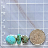 Medium Sky Blue Mixed Tyrone Turquoise, Set of 3 Dimensions