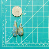 Large Ocean Blue Teardrop Ithaca Peak Turquoise, Set of 2 Dimensions