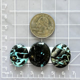 Large Sky Blue Mixed Blue Moon Turquoise, Set of 3 Dimensions