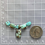 Small Sky Blue Mixed Number 8 Turquoise, Set of 6 Dimensions