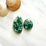 Large Deep Green Mixed Fox Turquoise, Set of 2 Background