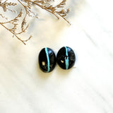 Large Sky Blue Oval Blue Moon Turquoise, Set of 2 Background