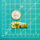 Small Bamboo Green Mixed Bamboo Mountain Turquoise, Set of 4 Dimensions