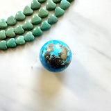 Large Sky Blue Round Ithaca Peak Turquoise Background