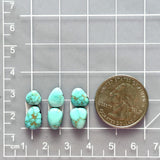 Small Sky Blue Mixed Lone Mountain Turquoise, Set of 6 Dimensions