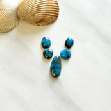 Small Ocean Blue Mixed Paiute Turquoise, Set of 5 Background