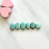 Small Faint Blue Mixed Number 8 Turquoise, Set of 6 Background