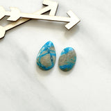 Medium Sky Blue Mixed Ithaca Peak Turquoise, Set of 2 Background