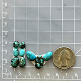 Small Sky Blue Mixed Carico Lake Turquoise, Set of 9 Dimensions
