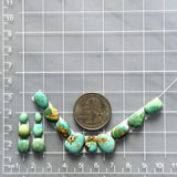 Small Sky Blue Mixed Royston Turquoise, Set of 15 Dimensions