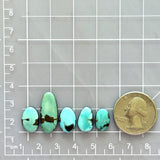 Small Sky Blue Mixed Yungai Turquoise, Set of 5 Dimensions