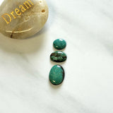 Small Deep Green Oval Tyrone Turquoise, Set of 3 Background