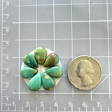 Small Sea Green Teardrop Royston Turquoise, Set of 7 Dimensions