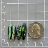 Large Deep Green Surfboard Crescent Lake Variscite, Set of 4 Dimensions