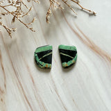 Medium Sea Green Freeform Crescent Lake Variscite, Set of 2 Background