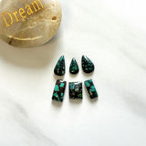 Small Bamboo Green Mixed Bamboo Mountain Turquoise, Set of 6 Background