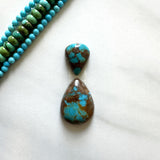 Medium Ocean Blue Teardrop Number 8 Turquoise, Set of 2 Background
