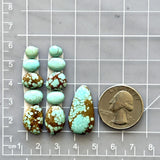 Small Sky Blue Mixed Number 8 Turquoise, Set of 11 Dimensions