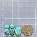 Small Sky Blue Mixed Kingman Turquoise, Set of 5 Dimensions