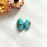 Small Sky Blue Oval Number 8 Turquoise, Set of 2 Background