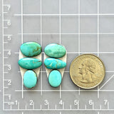 Small Sky Blue Mixed Pilot Mountain Turquoise, Set of 6 Dimensions