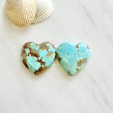 Large Sky Blue Heart Number 8 Turquoise, Set of 2 Background