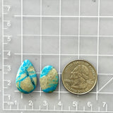 Medium Sky Blue Mixed Ithaca Peak Turquoise, Set of 2 Dimensions